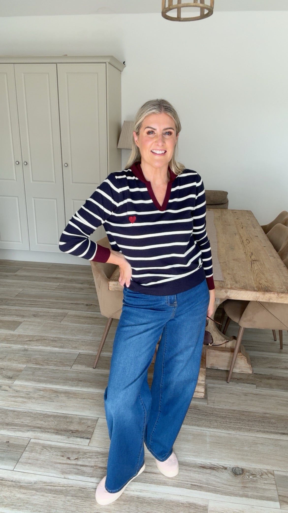 Amelie Heart Stripe Knit