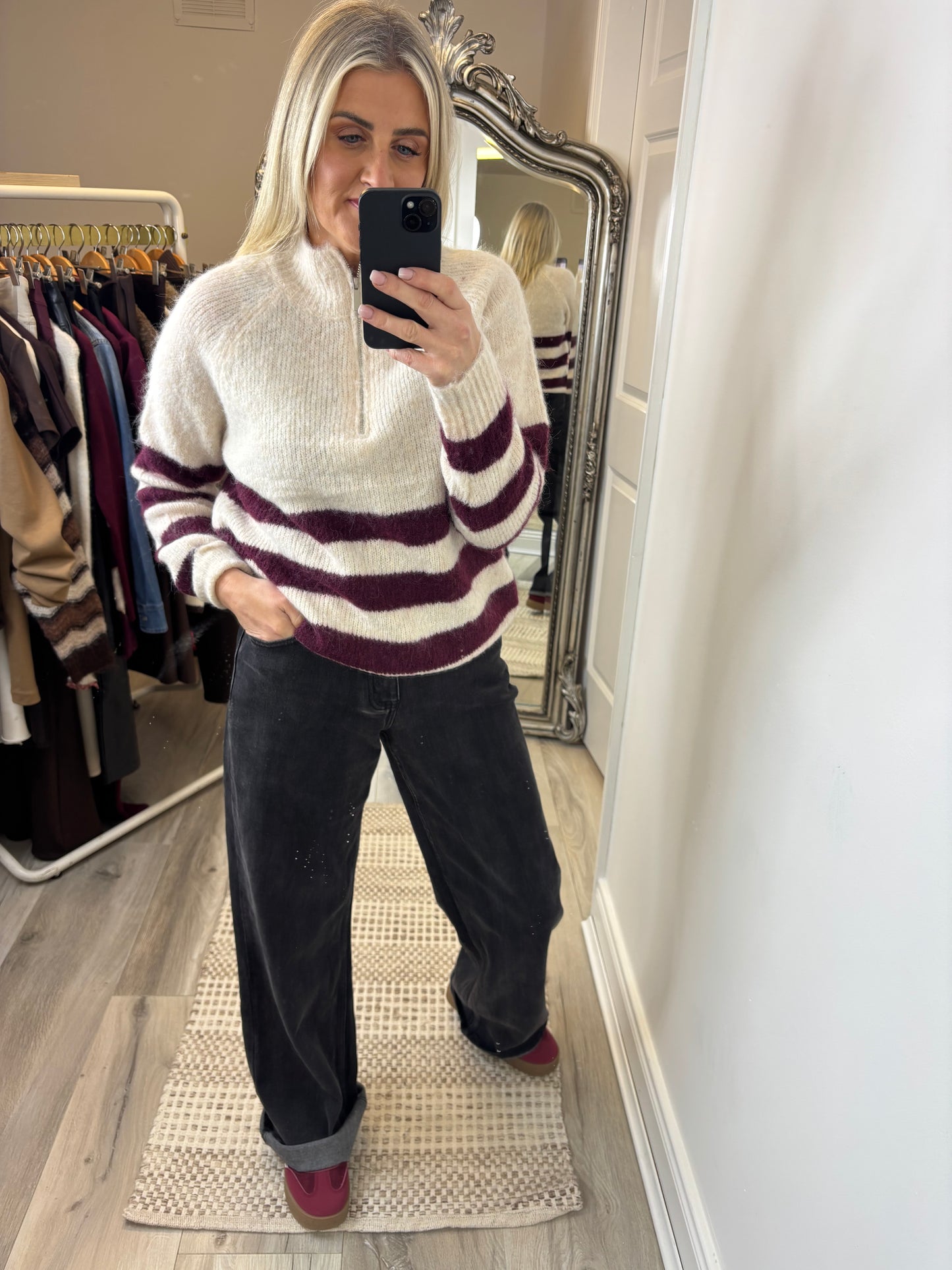 Maeve Half Zip Knit