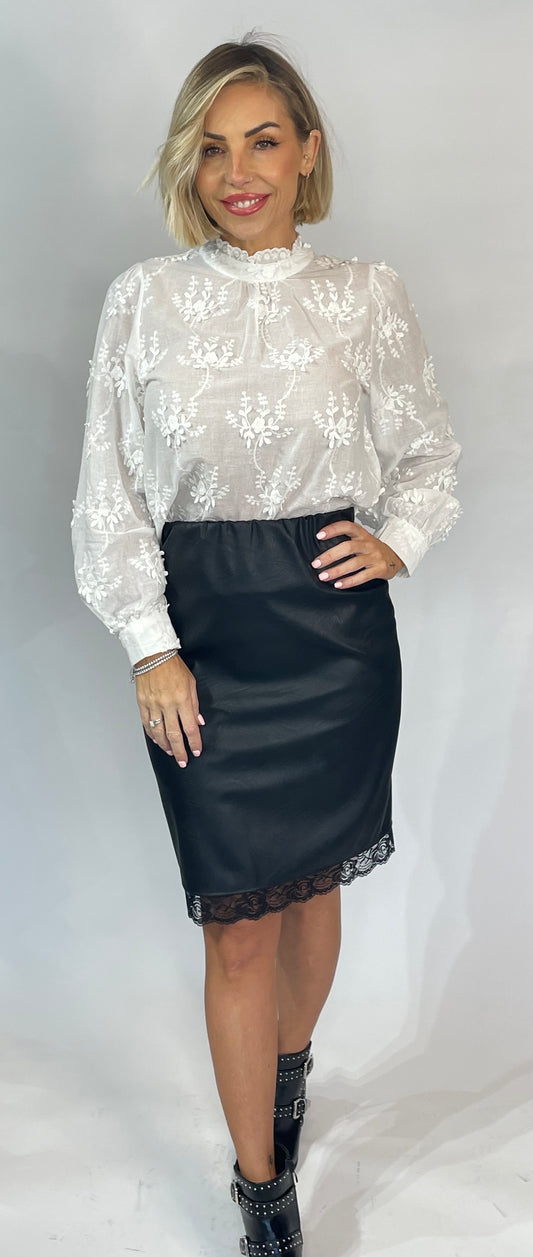 Niki Faux Leather Skirt