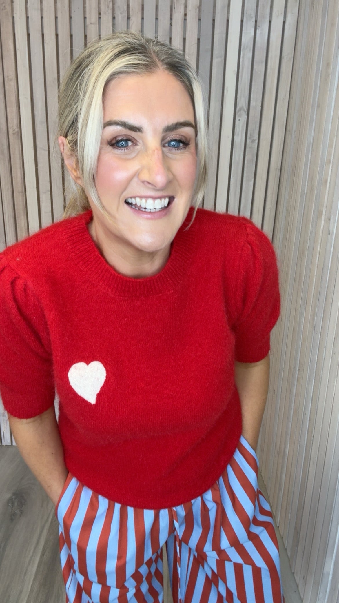 Amour Puff Sleeve Heart Knit