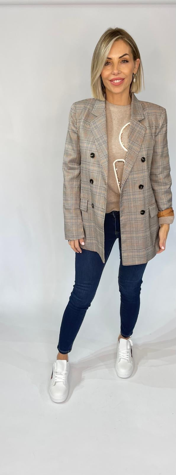 Marina Plaid Print Blazer