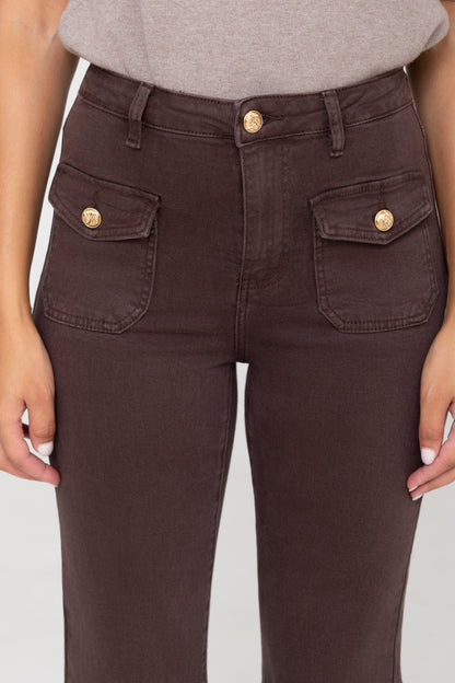 Rachel Chocolate Pocket Jeans