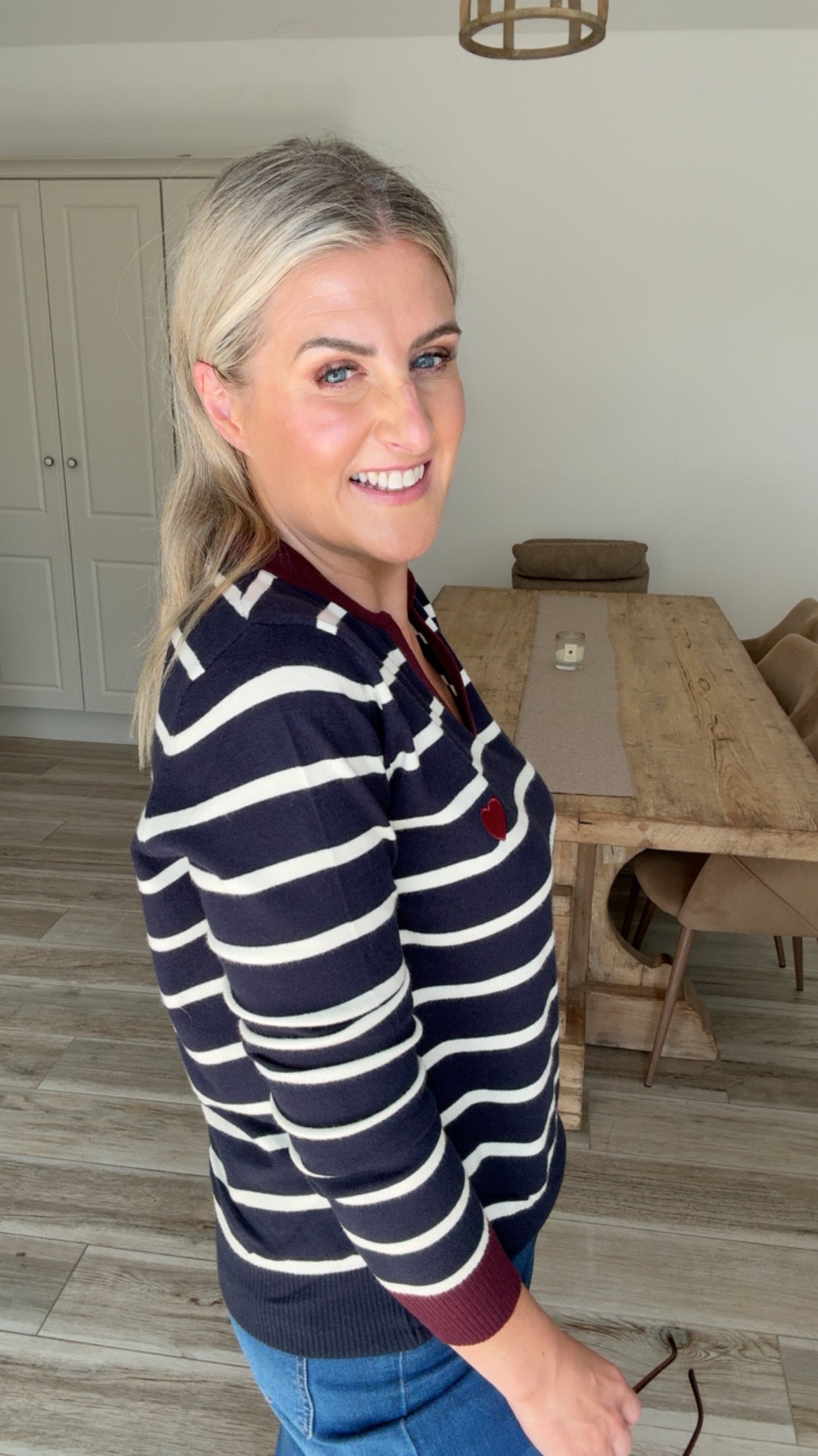 Amelie Heart Stripe Knit
