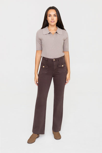 Rachel Chocolate Pocket Jeans