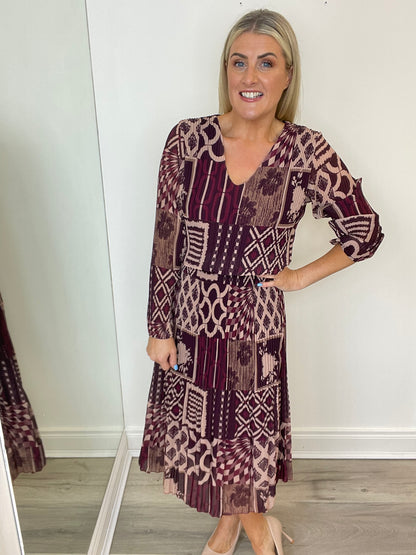 Hazel Pleated Midi Dress