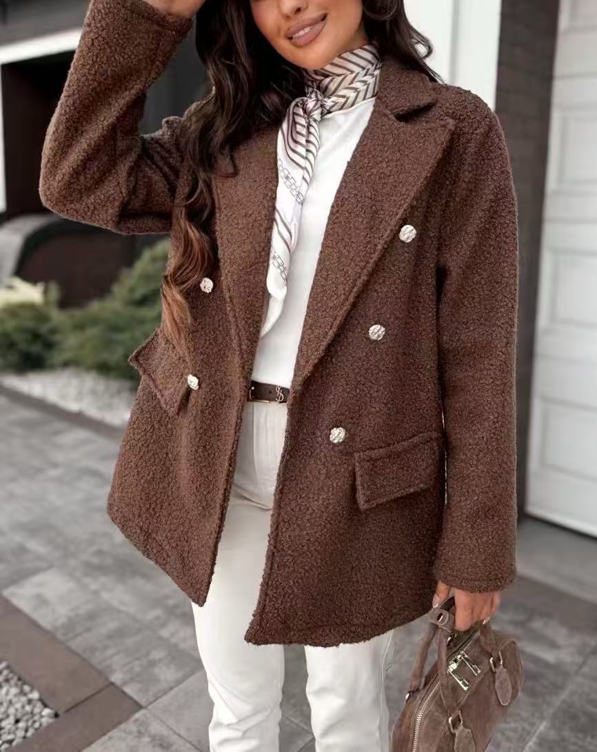 Orla Chocolate Double-Breasted Coat