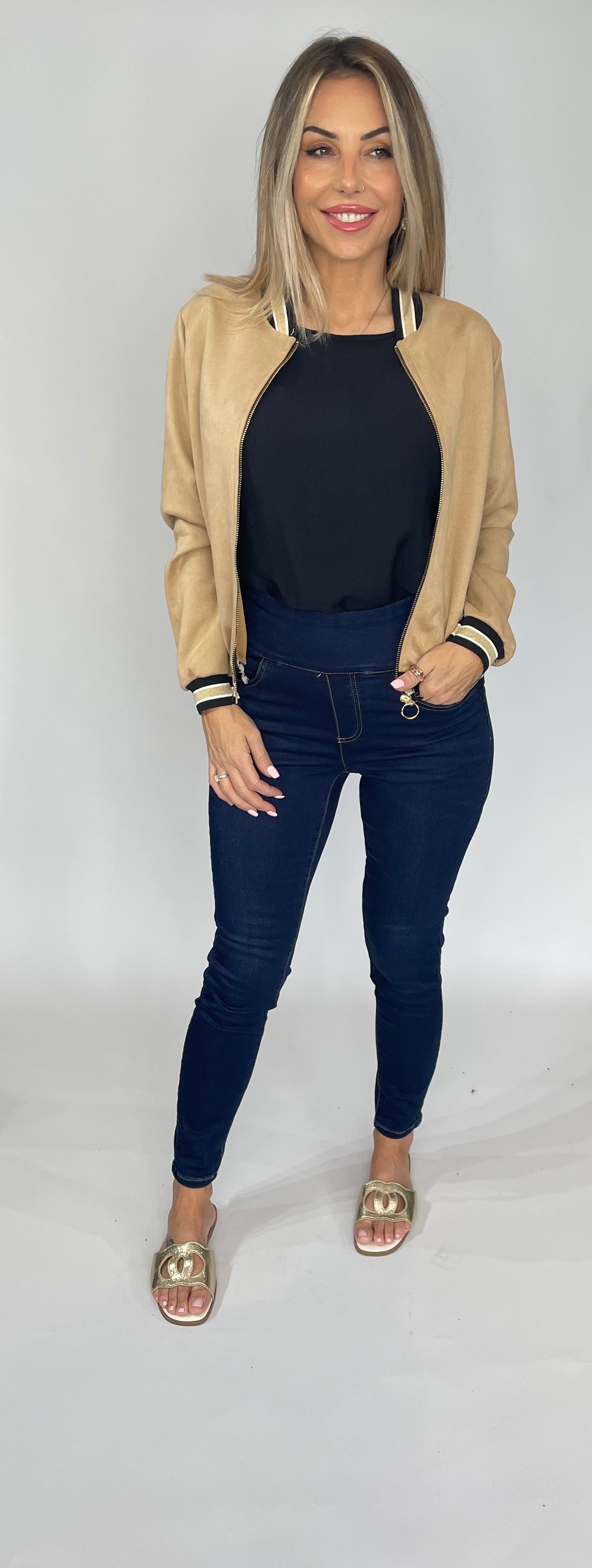 Mia Suede Bomber Jacket