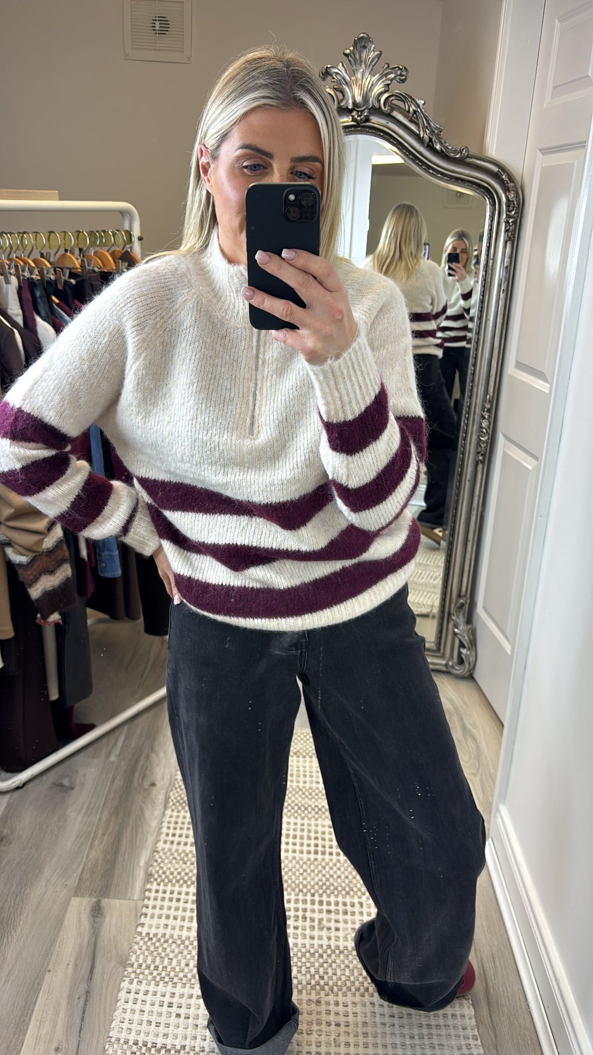 Maeve Half Zip Knit