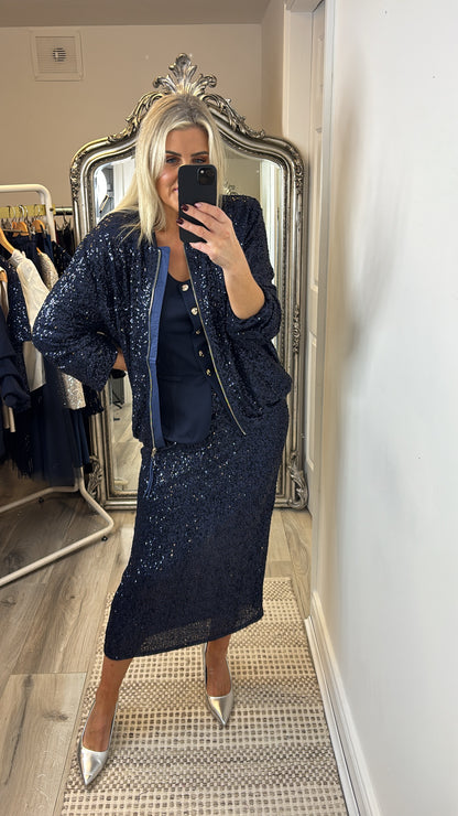 Simone Sequin Bomber