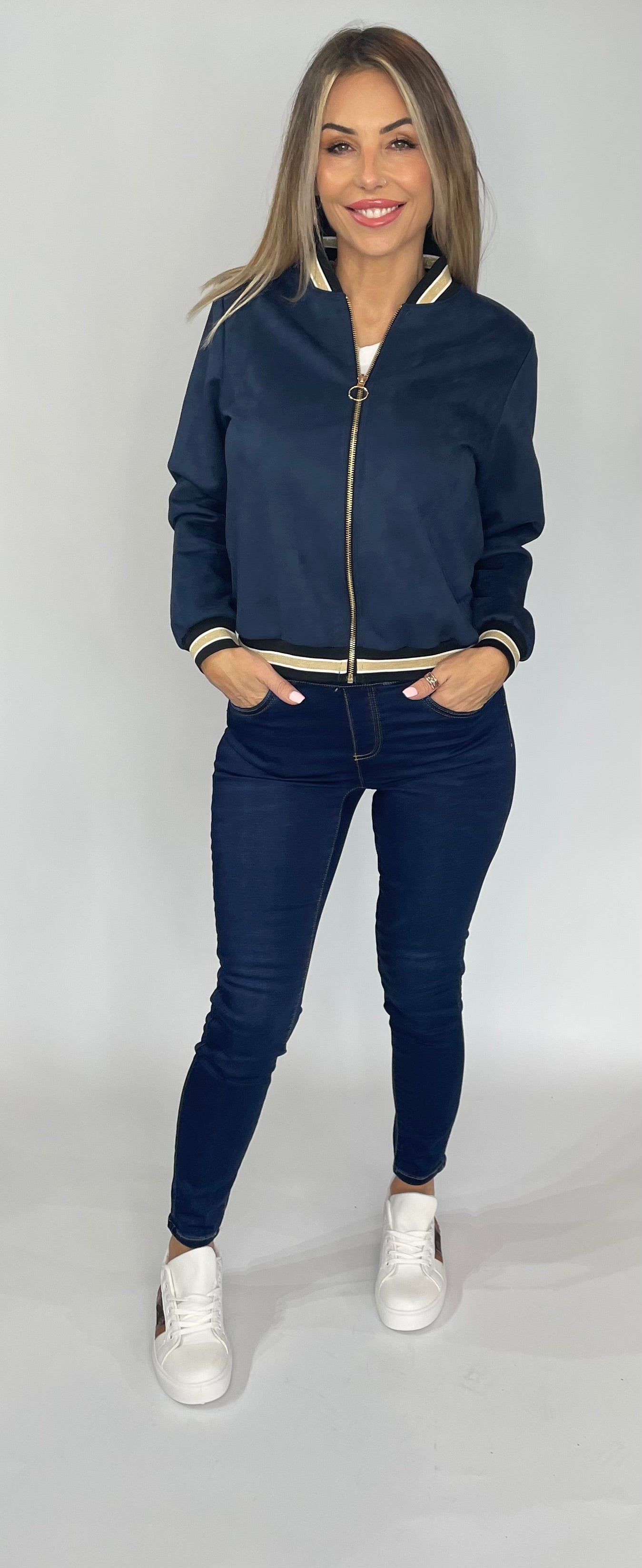 Mia Suede Bomber Jacket