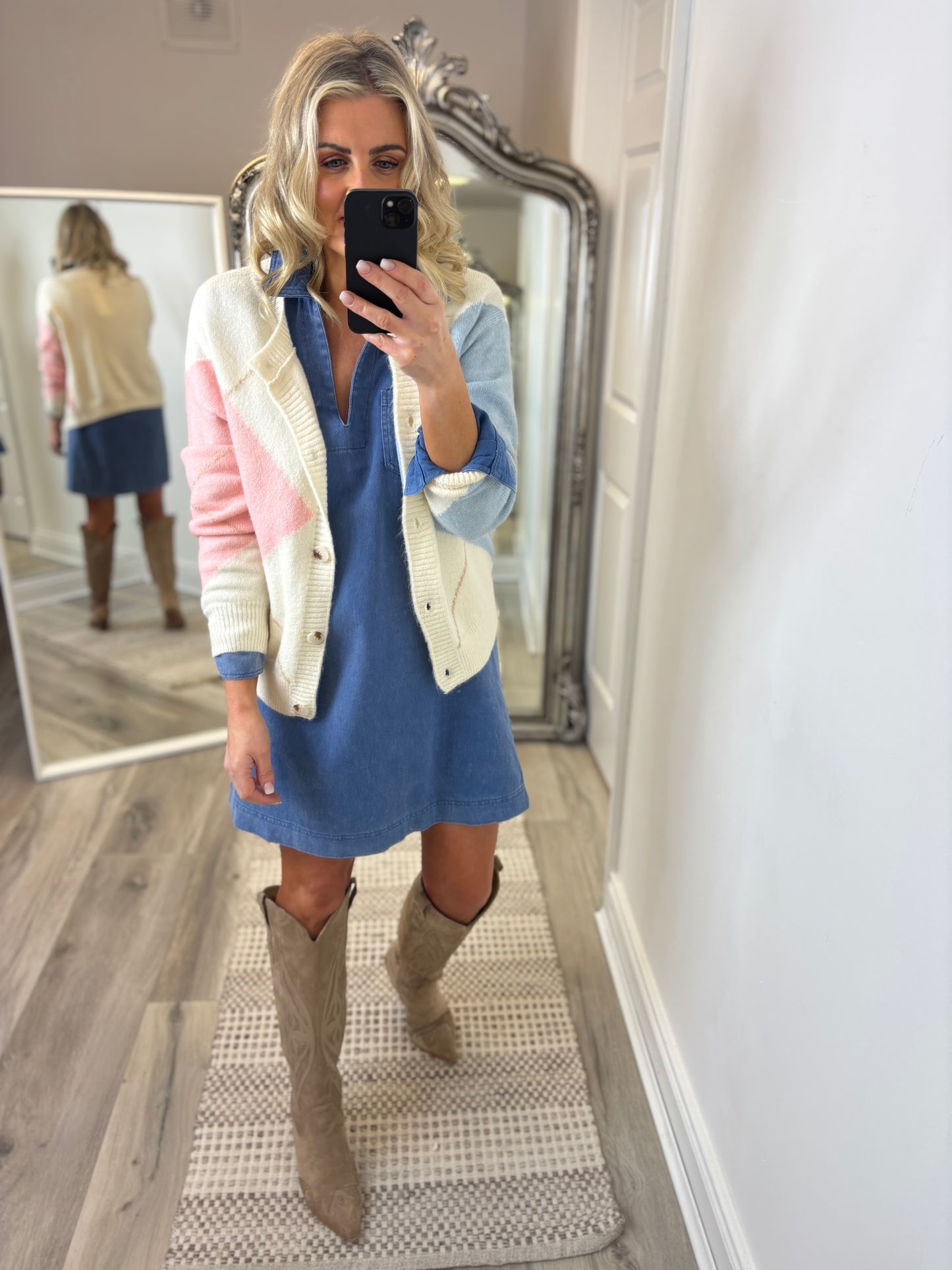 Rose Denim Dress