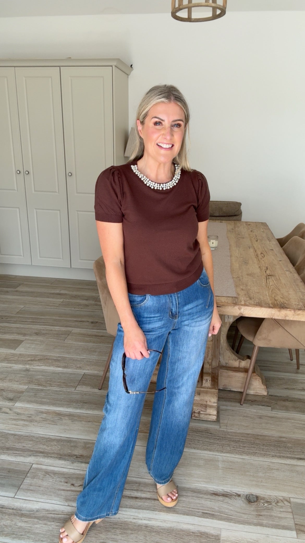 Lila Pearl Knit Top