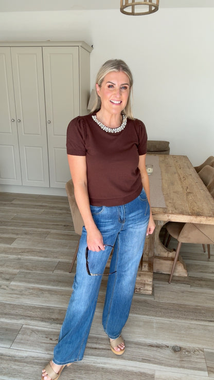 Lila Pearl Knit Top