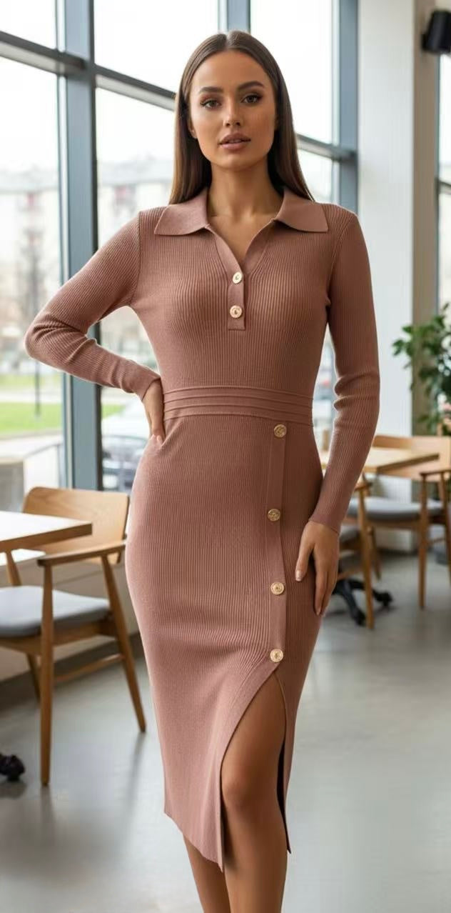 Emily Ribbed Knit Midi Dress