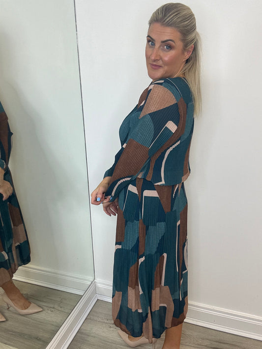 Hazel Pleated Midi Dress