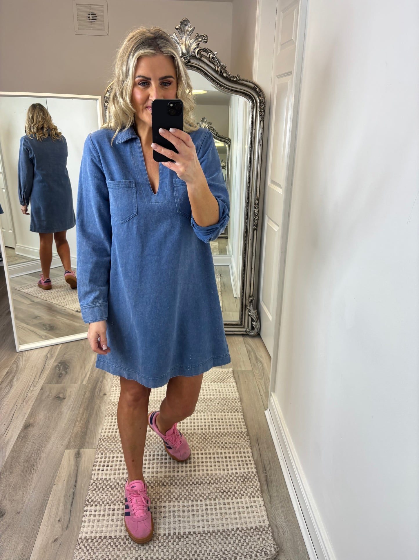 Rose Denim Dress