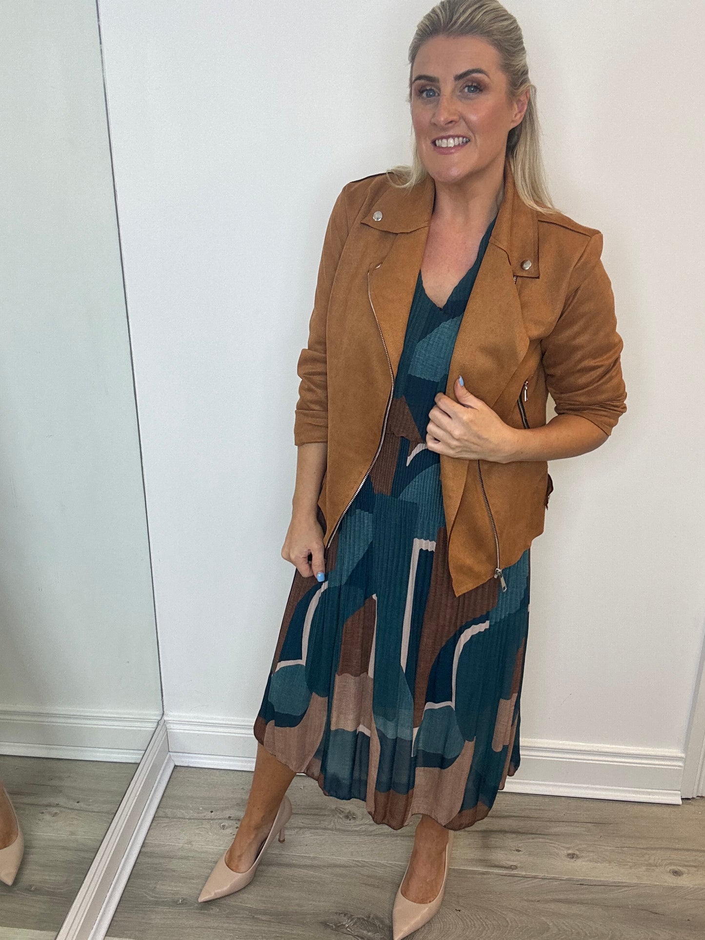 Hazel Pleated Midi Dress