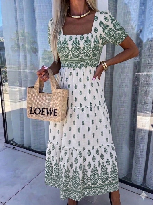 Olivia Printed Midi Dress