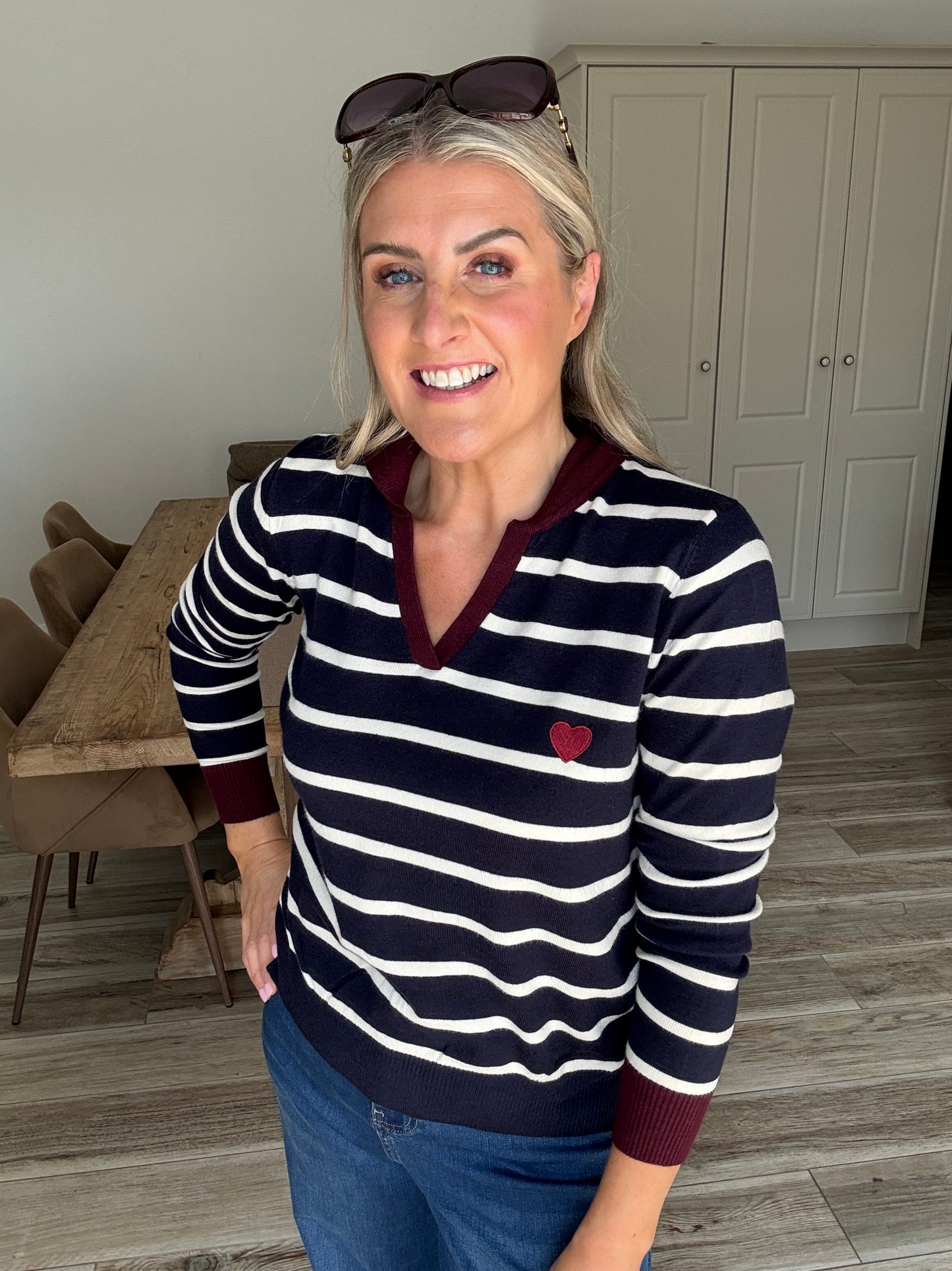 Amelie Heart Stripe Knit