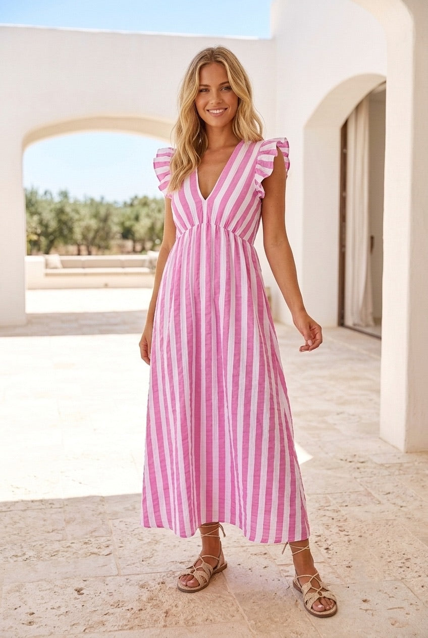 Amelia Stripe Maxi Dress (Pre Order)