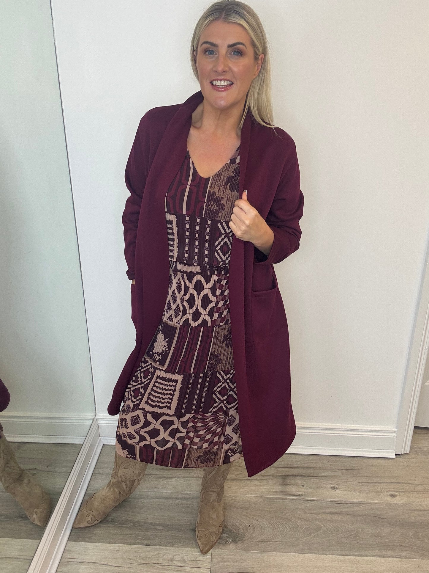 Hazel Pleated Midi Dress