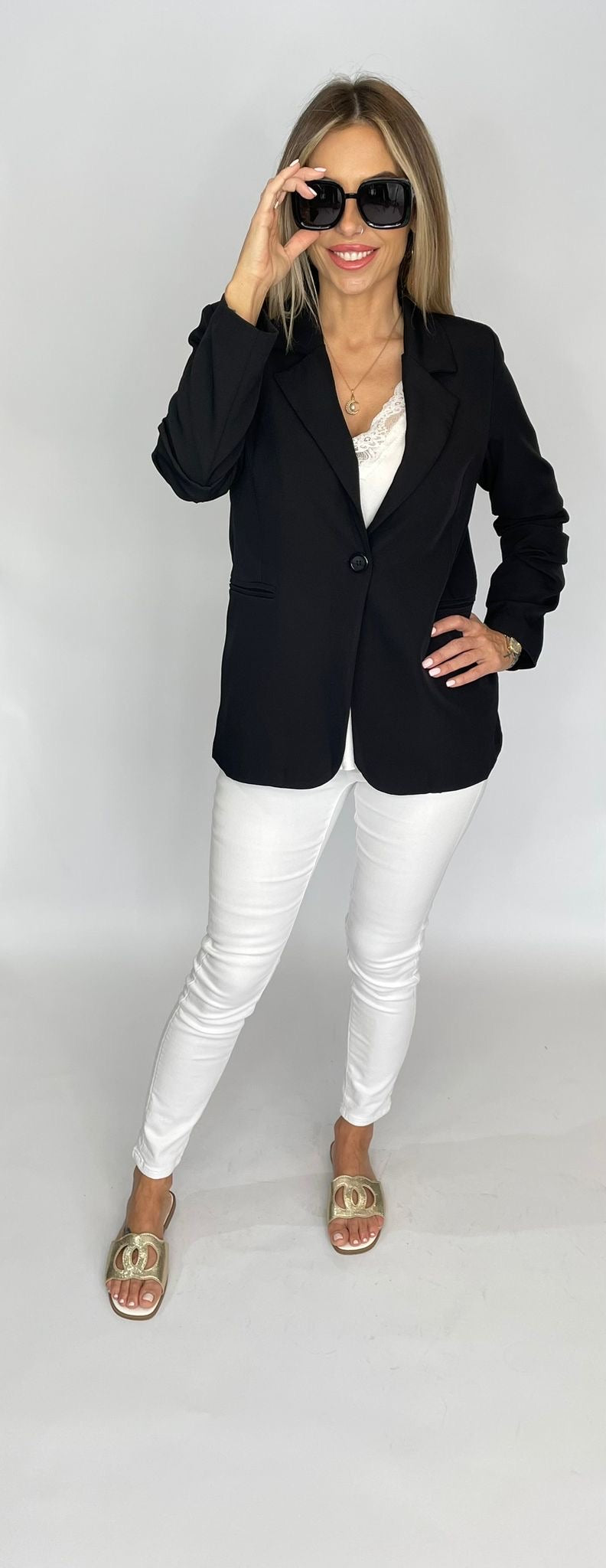 Evie One Button Blazer